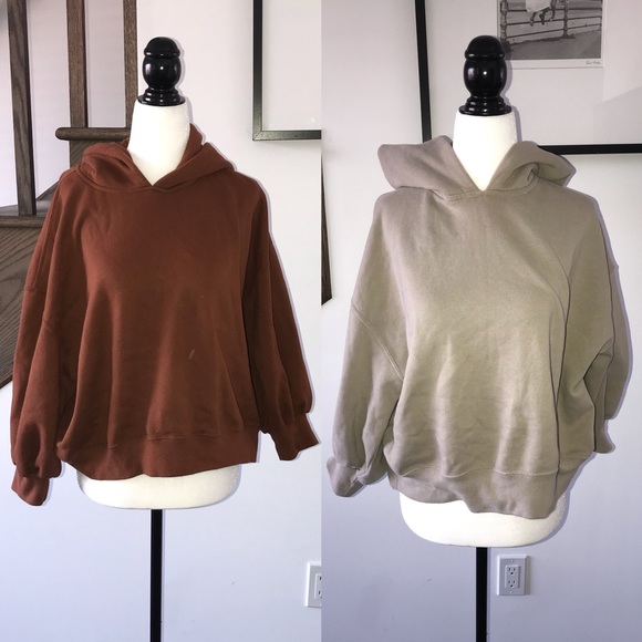 ABERCROMBIE & FITCH SOFT AF essential mini sunday hoodie SIZE LARGE 2 AVAIL - Picture 1 of 9